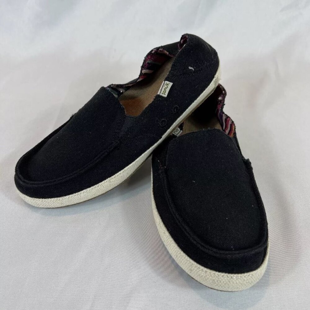 Sanuk Twinny Soft Top Women’s Slip On Shoe Black Size 8 New